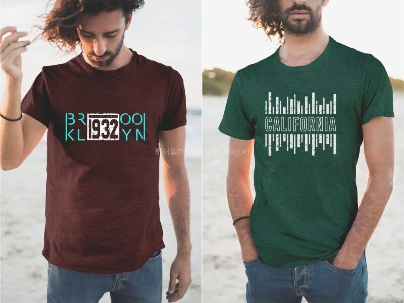 100+美式街头风格T恤印花图案AI矢量素材